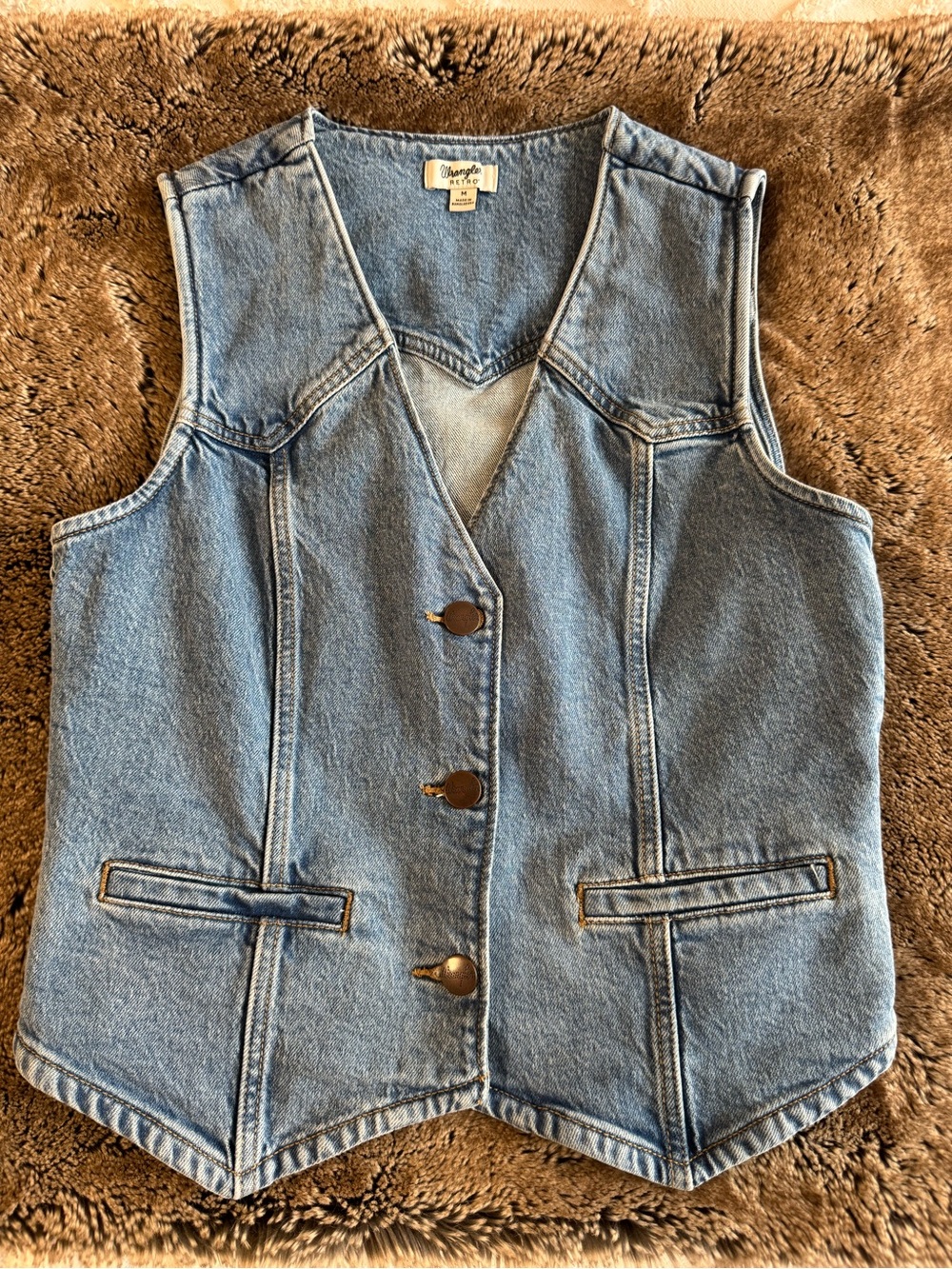 Wrangler Retro light wash  Denim Button-Up Vest